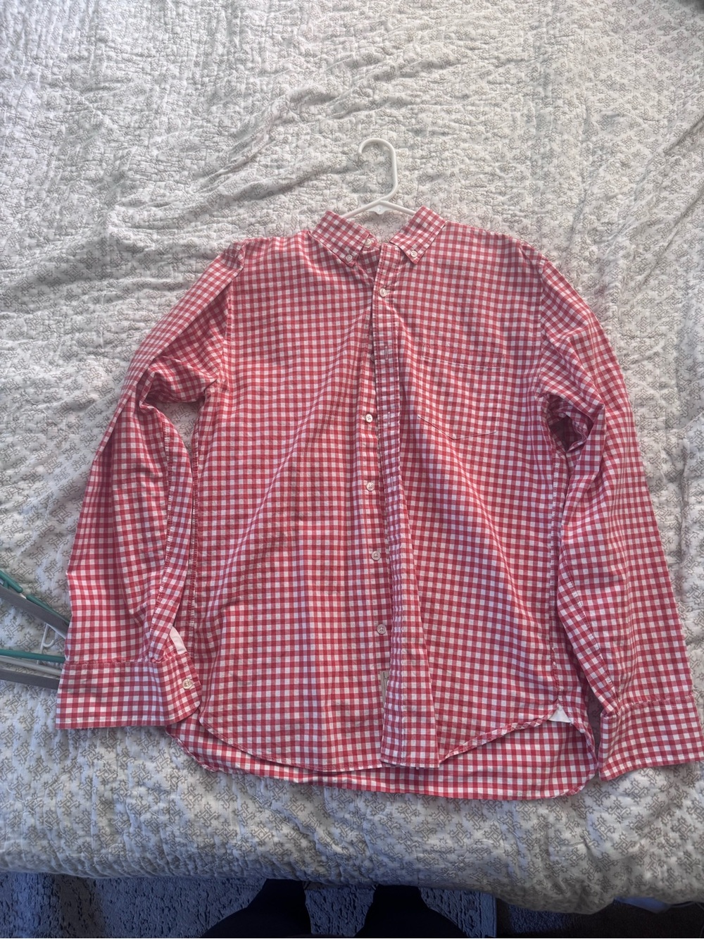 Red Gingham Button-Down Shirt